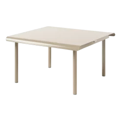 Table basse de jardin carrée en acier inoxydable beige gris 75x75cm Patio - Tolix