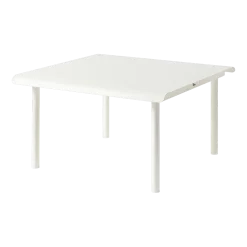 Table basse de jardin carrée en acier inoxydable blanc pur 75x75cm Patio - Tolix