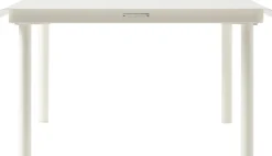 Table basse de jardin carrée en acier inoxydable blanc pur 75x75cm Patio - Tolix