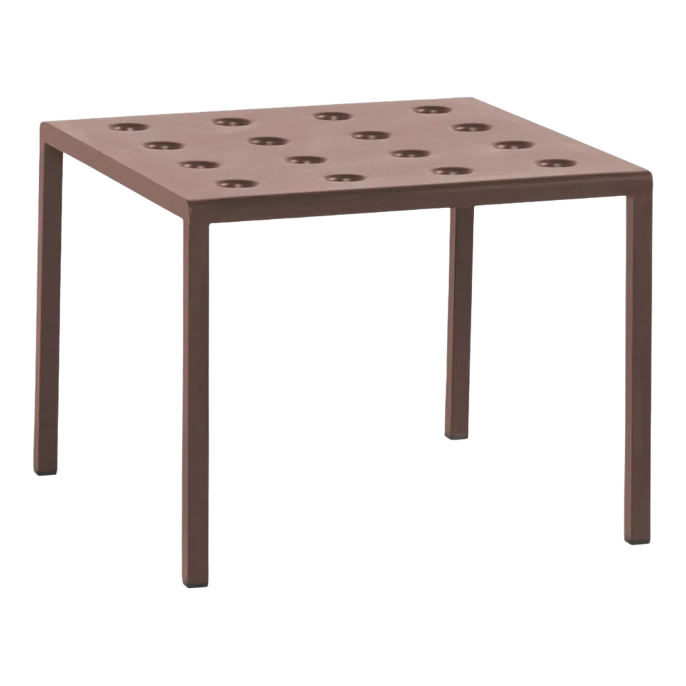 Table basse de jardin carrée en acier rouge Balcony - HAY