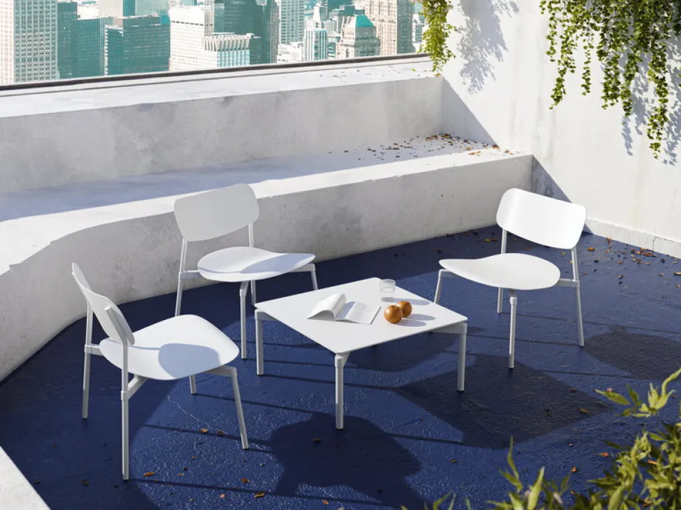 Table basse de jardin carrée vert bouteille 70x70cm Fromme - Petite friture