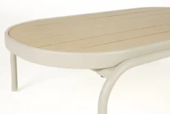 Table basse de jardin en aluminium beige et bois 110x62,5x32cm Vista - Zuiver