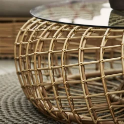 Table basse de jardin en cannage noir Nest - Cane-Line