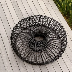 Table basse de jardin en cannage noir Nest - Cane-Line