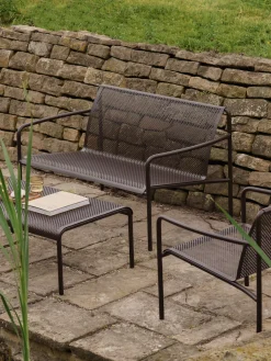 Table basse de jardin marron en acier électro-galvanisé 114x38cm Dapple - Ferm Living