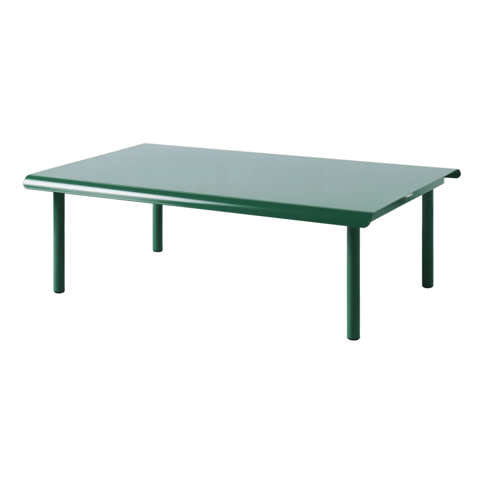 Table basse de jardin rectangulaire en acier inoxydable vert mousse 110x70cm Patio - Tolix