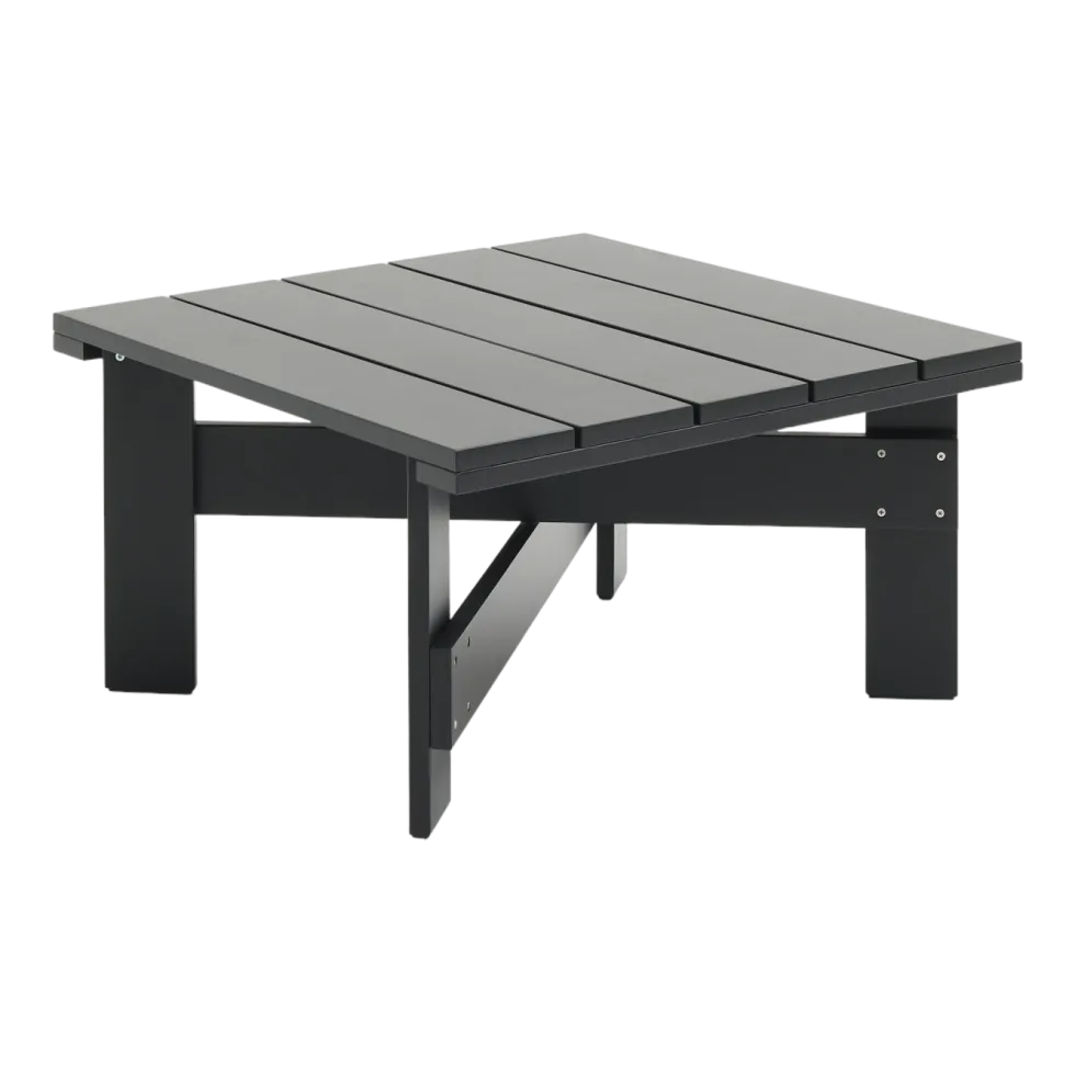 Table basse d'extérieur en pin laqué à l'eau noir 75,5 cm Crate - Hay