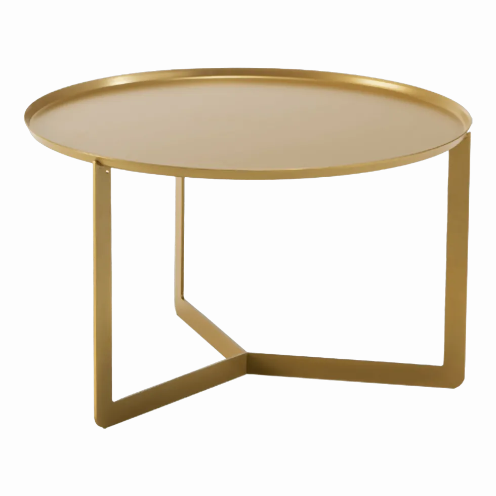 Table Basse dorée Round 2 - Meme Design