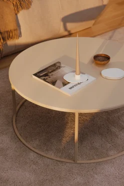 Table basse en acier beige cashew 60x45cm Vesina X - Metallbude