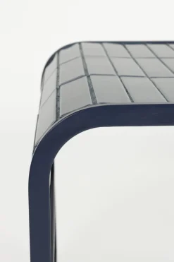 Table basse en acier bleu 47x80x40cm Tiles - Zuiver