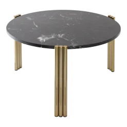 Table basse en acier doré et marbre noir 35 x 60 cm Tribus - AYTM