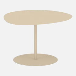 Table basse en acier mat crème 40 cm Galet 01 - Matière Grise