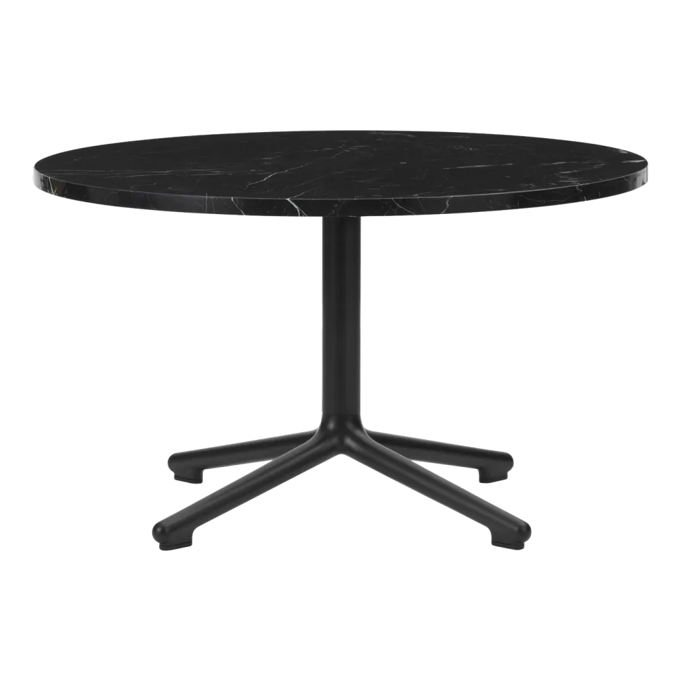 Table basse en aluminium noir et en marbre 70 cm Lunar Marble - Normann Copenhagen