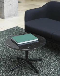 Table basse en aluminium noir et en marbre 70 cm Lunar Marble - Normann Copenhagen