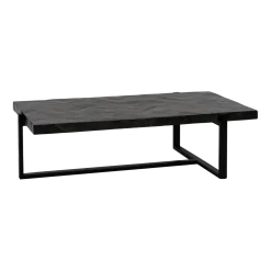 Table basse en bois de manguier brun foncé et métal 122 x 65 x 36 cm Loxton - Pomax
