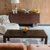 Table basse en bois d'hévéa marron 120x60x40cm Bruneau - Dutchbone