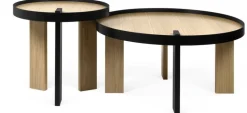 Table basse en bois et en métal noir Bruno - TEMAHOME