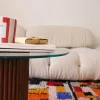 Table basse en bois et plateau en verre 70 cm - THEM