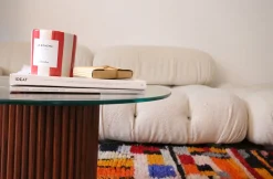 Table basse en bois et plateau en verre 70 cm - THEM