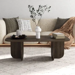 Table basse en bois foncé 120x60x41,5cm Becaj - Home Design