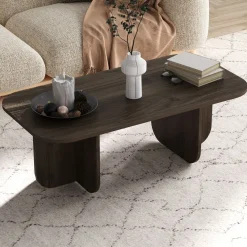 Table basse en bois foncé 120x60x41,5cm Becaj - Home Design