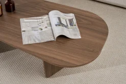 Table basse en bois foncé 130x65x40cm Ovalis - Home Design
