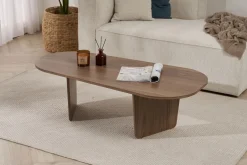 Table basse en bois foncé 130x65x40cm Ovalis - Home Design