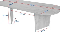 Table basse en bois foncé 130x65x40cm Ovalis - Home Design