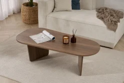 Table basse en bois foncé 130x65x40cm Ovalis - Home Design