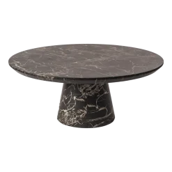 Table basse en bois mdf et résine effet marbre noir 100x40,6cm Disc - Pols Potten