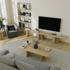 Table basse en bois 120x60x40cm Mushroom - Home Design