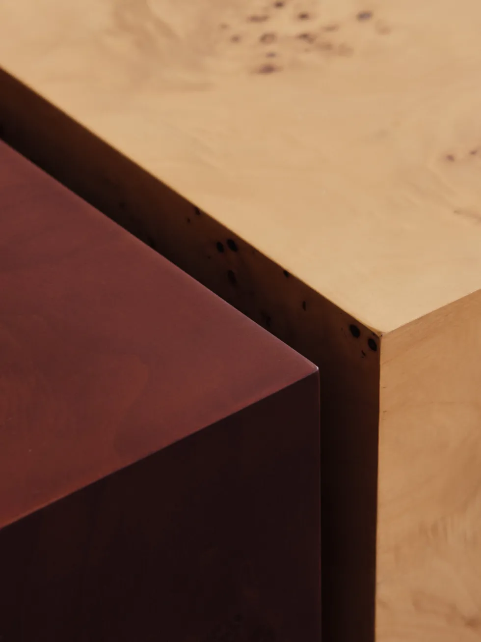 Table basse en broussin foncé 70x30cm Burl - Ferm living