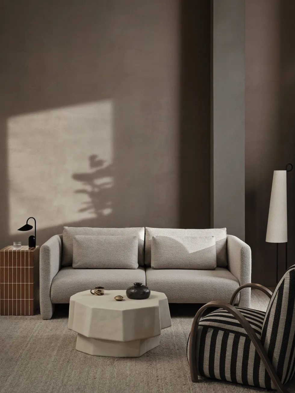 Table basse en béton ivoire 84 cm Staffa - Ferm Living