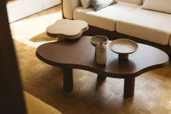 Table basse en chêne effet noyer 130 x 70cm - Gabrielle Paris