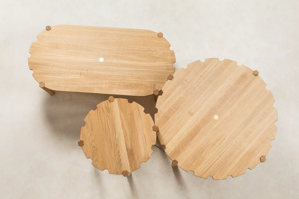 Table basse en chêne naturel 100 cm Pinion - Emko