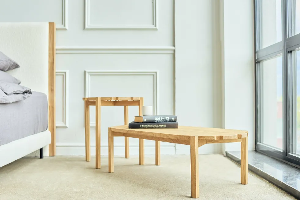 Table basse en chêne naturel 100 cm Pinion - Emko