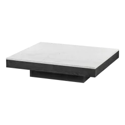 Table basse en chêne noir et en marbre blanc 105 x 91 cm Rudolph - Serax