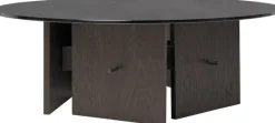 Table basse en chêne teinté foncé et plateau en verre 32x90cm Aukko - Ferm living