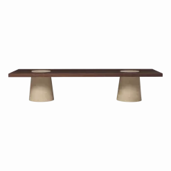 Table basse en en travertin et frêne carbonisé 55x155x34cm Grova - Ferm living