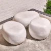 Table basse en fibre d'argile blanche 48x46X35,5cm Pebble - Pomax