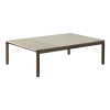 Table basse en grès beige sable wavy et chêne foncé 85 x 120 cm Couple - Muuto