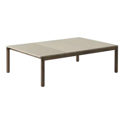 Table basse en grès beige sable wavy et chêne foncé 85 x 120 cm Couple - Muuto