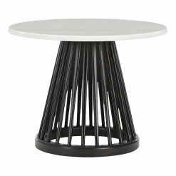 Table basse en marbre blanc et bois de bouleau noir Fan - Tom Dixon