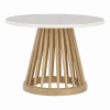Table basse en marbre blanc et bois de chêne naturel Fan - Tom Dixon