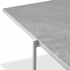 Table basse en marbre gris et piètements en acier inoxydable Coffee 90 - Handvärk