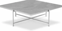 Table basse en marbre gris et piètements en acier inoxydable Coffee 90 - Handvärk