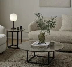 Table basse en marbre gris Florence 90 cm - New Works