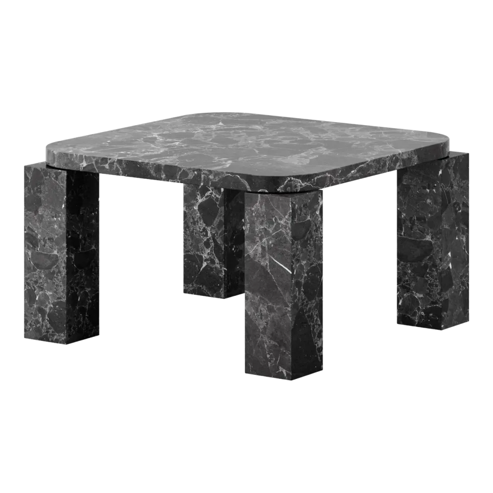 Table basse en marbre noir costa 60 x 60 cm - New works