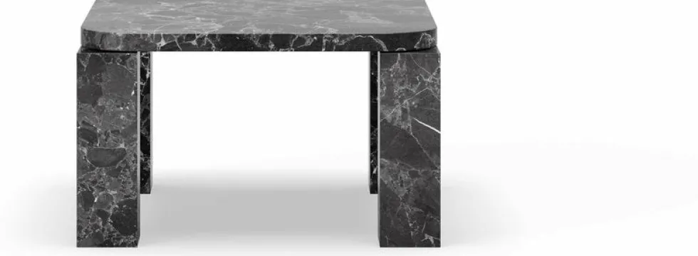 Table basse en marbre noir costa 60 x 60 cm - New works
