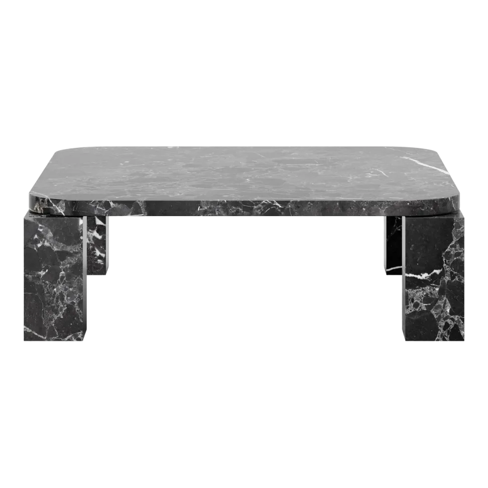 Table basse en marbre noir costa 82 x 82 cm - New works